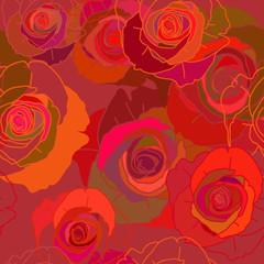 seamless texture pattern of red roses