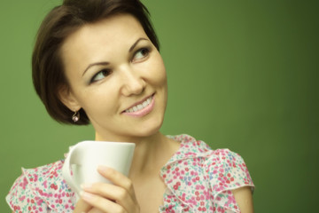 Woman drinking a coffee