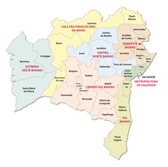 bahia colorful administrative map