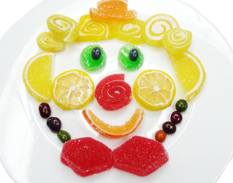 creative marmalade fruit jelly sweet food clown form