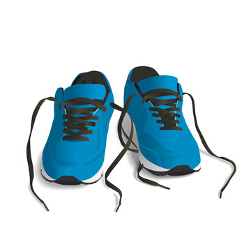 Blue Sport shoes for running vector illustration
