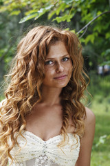 beautiful redheaded bride portrait