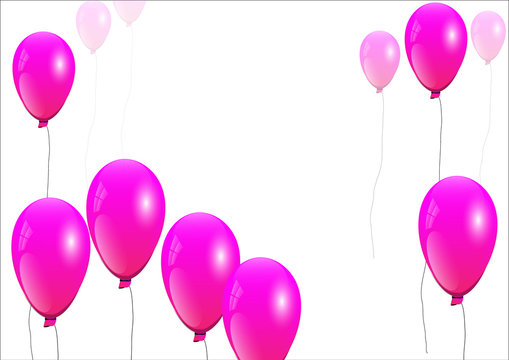 Balloon,pink balloons on white background,Vector illustration