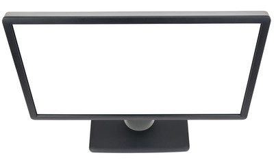 Display with white blank screen, top view