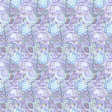 Muted abstract seamless pattern with Indian ornamental design