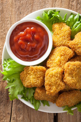 chicken nuggets with ketchup
