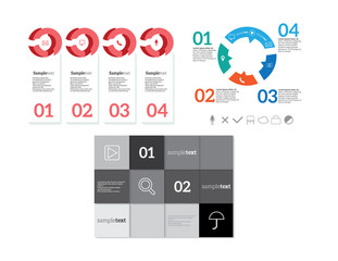 Minimal infographics. Vector Set