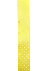 Yellow satin ribbon isolated on white