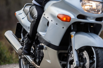 woman on motorcycle