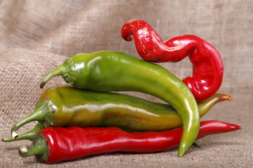 hot peppers , beautiful background spices and condiments close up