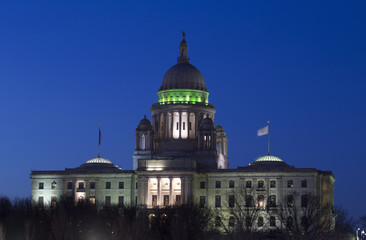 Fototapeta na wymiar Rhode Island State Capitol at dusk, Providence, Rhode Island, 03.18.2014