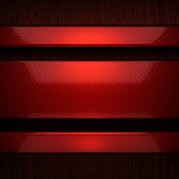 red pollished metal on wooden backround