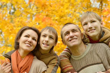 Portrait of family relaxing