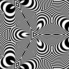Black and White Background. Pattern With Optical Illusion. 