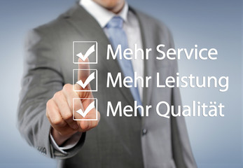 Mehr Service,Leistung,Qualität
