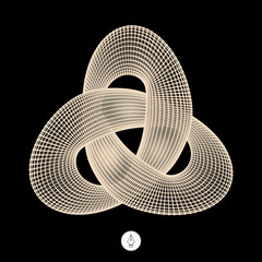 Trefoil Knot. Connection Structure. Vector 3D Illustration.