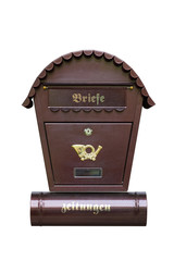 Iron mailbox door isolaited