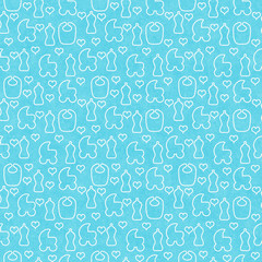 Teal and White Baby Tile Pattern Repeat Background