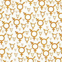 Orange and White Transgender Symbol Tile Pattern Repeat Backgrou