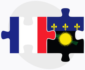 Naklejka premium France and Guadeloupe Flags