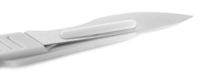 Surgery scalpel isolated on white