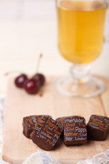 Still life with chocolate candies