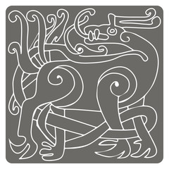 monochrome icon with celtic art and ethnic ornaments for your design