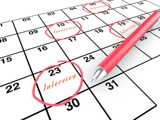 Job interview calendar