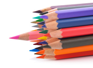 Color pencils isolated on white background