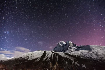 Foto op Canvas himalaya mountain with star in night time © Maygutyak