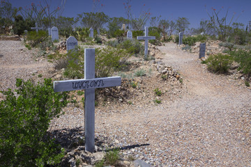 Tombstone, Arizona, USA, April 6, 2015, Boot Hill Cemetery, old western town home of Doc Holliday and Wyatt Earp and Gunfight at the O.K. Corral