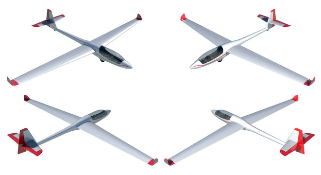 Twin seater glider render set