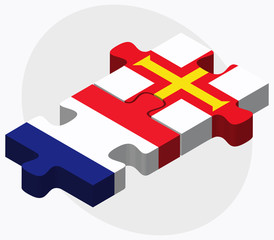 France and Guernsey Flags