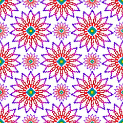 Fototapeta na wymiar Flowers of pixels abstract