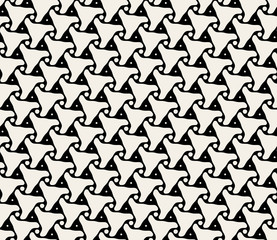 Vector Seamless Black And White Triangle Organic Rounded Line Pattern