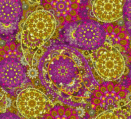 India ornament paisley and mehndi designs