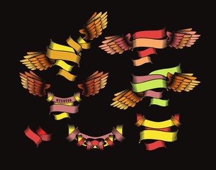 Obraz premium set of strips with wings