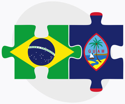 Brazil and Guam Flags