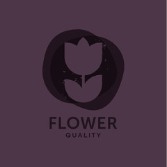 Simple and graceful floral monogram design template, Elegant lineart logo design, vector illustration