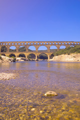 River Gard and the Pont du Gard, Nimes, France