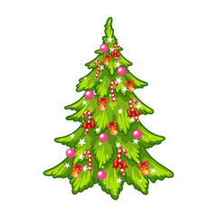 Decorated Christmas tree.