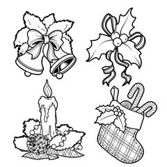 Set of vector Christmas decorations.