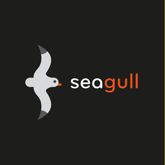 Seagull logo in stylish trend vector illustration icon flat