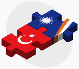 Turkey and Marshall Islands Flags