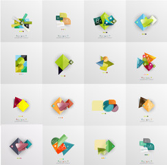 Fototapeta premium Set of abstract geometric infographic banner templates