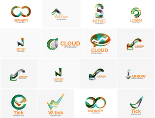 Set of tick ok, cloud or arrow concept icons