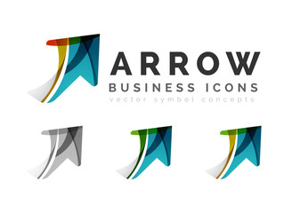 Set of arrow logo business icons