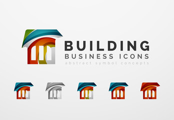 Obraz premium Set of real estate or building logo business icons