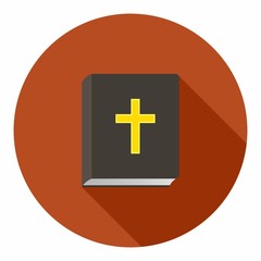 Fototapeta premium Vector Bible with shadow on red background. 