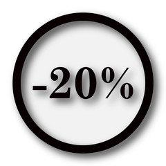 20 percent discount icon